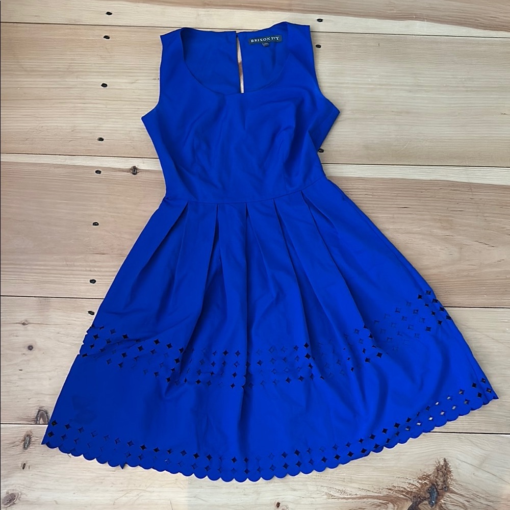 Brixon Ivy Blue A-Line Scoop Neck Dress